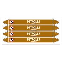 Značení potrubí, petrolej,4 ks, 250 × 26 mm